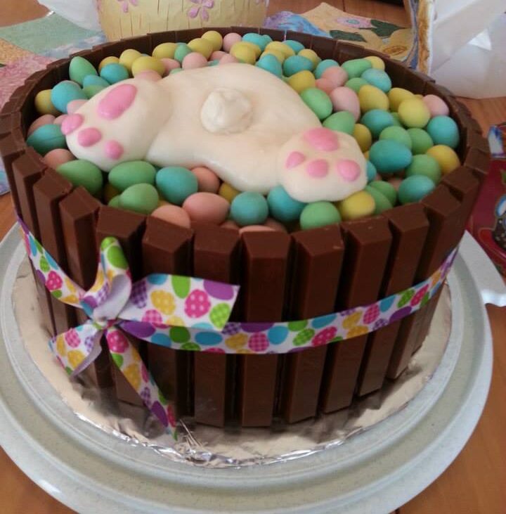 gluten-free Easter basket cake with Cadbury Mini Eggs